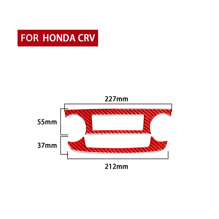 2 PCS Set for Honda CRV 2007-2011 Carbon Fiber Car Central Control CD Volume Switch Frame Decorative Sticker,Left and Right Drive Universal (Red) - In Car by buy2fix | Online Shopping UK | buy2fix