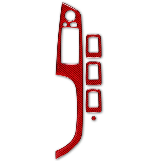 5 PCS Set for BMW 3 Series E90 Carbon Fiber Car Left Driving Lifting Panel Decorative Sticker with Folding, Diameter: 37.8cm(Red) by buy2fix