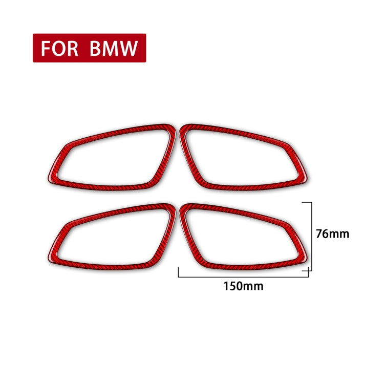 4 PCS Set for BMW 3 Series E90 Carbon Fiber Car Door Handle Decorative Sticker,Left and Right Drive(Red) - In Car by buy2fix | Online Shopping UK | buy2fix