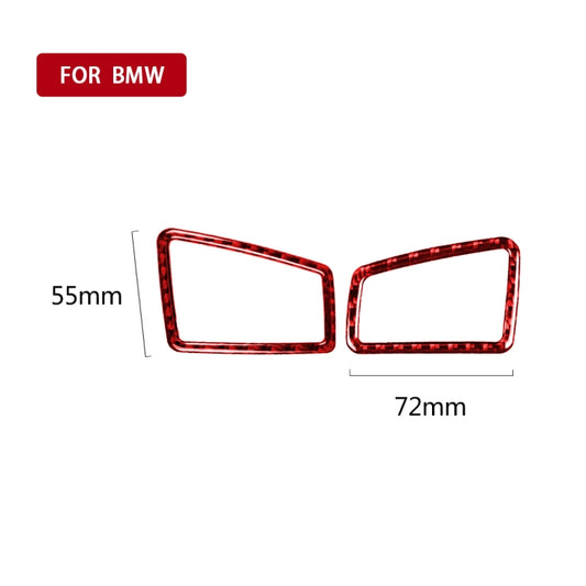 2 PCS Set for BMW 3 Series E90 Carbon Fiber Car Instrument Air Outlet Decorative Sticker,Right Drive (Red) by buy2fix
