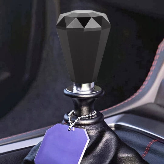 Pommeau de levier de vitesse universel en métal en forme de diamant pour voiture (noir)