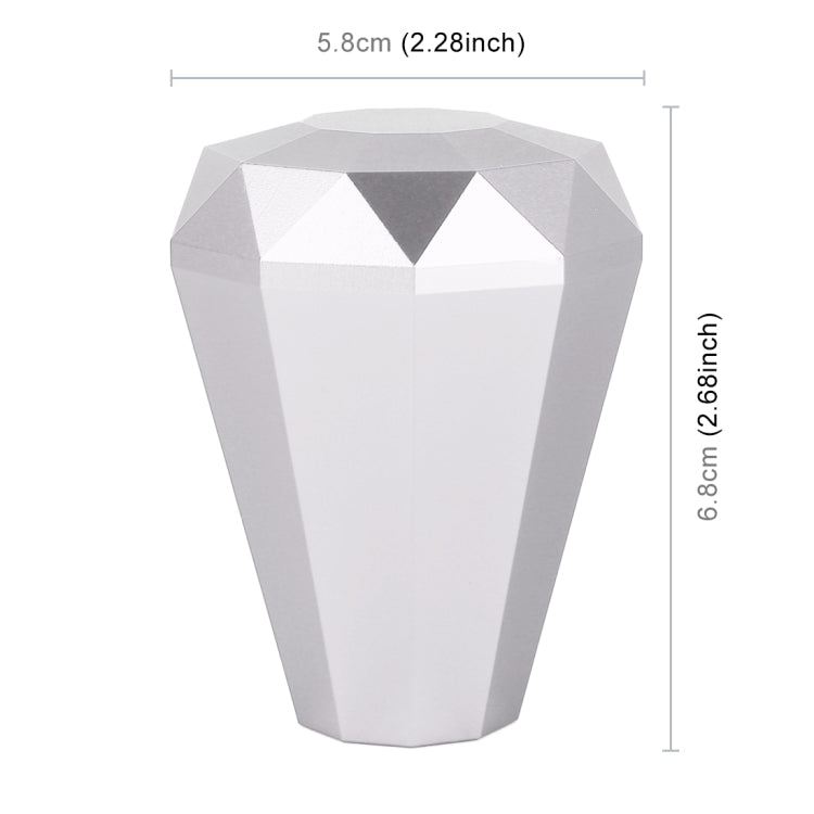 Universal Car Diamond Shape Metal Gear Shift Knob (Silver) by buy2fix