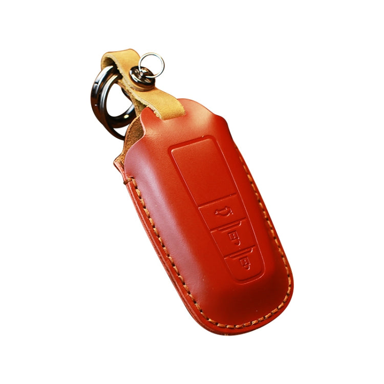 For Toyota Car Cowhide Leather Key Protective Cover Key Case, Three Keys Version (Red) by buy2fix