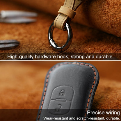 For Mazda Old Style Car Cowhide Leather Key Protective Cover Key Case, Two Keys Version (Black) - In Car by buy2fix | Online Shopping UK | buy2fix