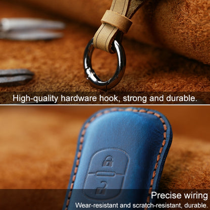 For Mazda Old Style Car Cowhide Leather Key Protective Cover Key Case, Two Keys Version (Brown) - In Car by buy2fix | Online Shopping UK | buy2fix