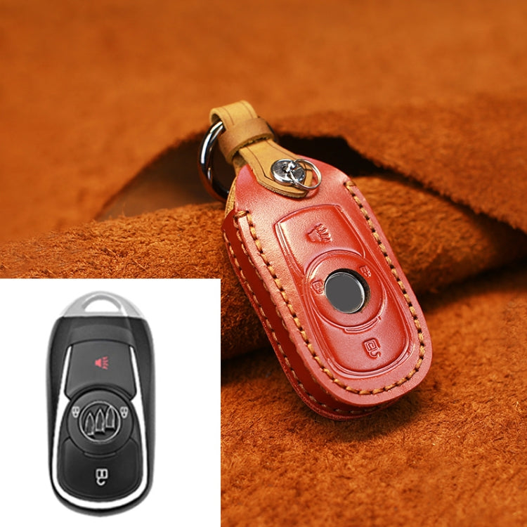 For Buick Car Cowhide Leather Key Protective Cover Key Case, Four Keys Version (Red) by buy2fix