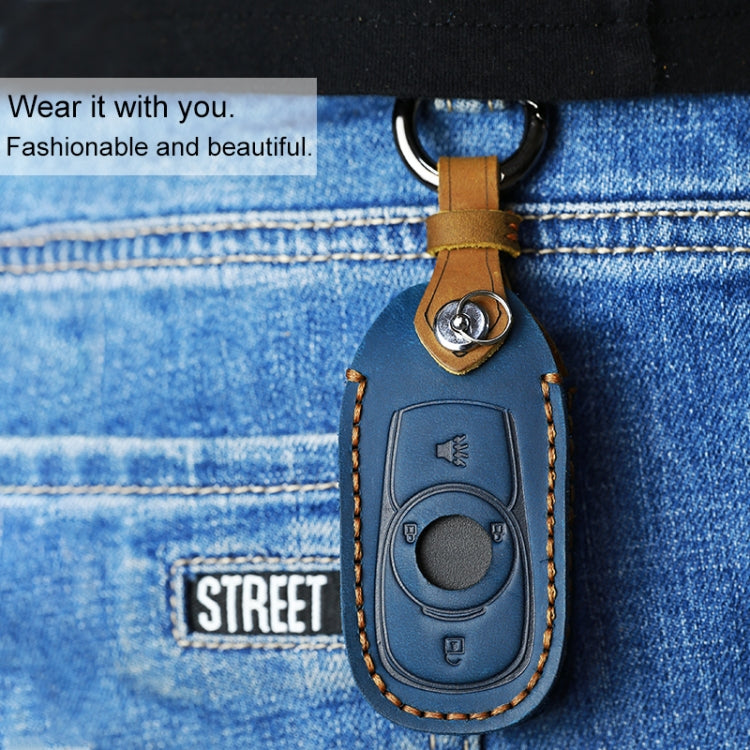 For Buick Car Cowhide Leather Key Protective Cover Key Case, Five Keys Version (Red) by buy2fix