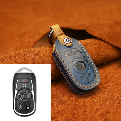 For Buick Car Cowhide Leather Key Protective Cover Key Case, Six Keys Version (Blue) by buy2fix