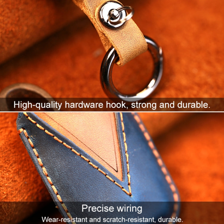 For Kia Old Style Car Cowhide Leather Key Protective Cover Key Case (Brown) by buy2fix