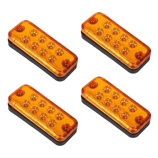 4 PCS 10-30V 8LED Auto Rücklicht Seitenlampe (gelbes Licht)