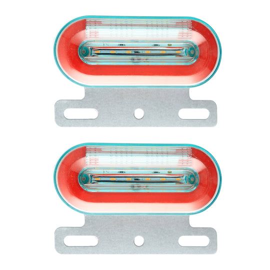 2 PCS 24V 12LED Auto Oval Seitenlampe (rotes Licht)