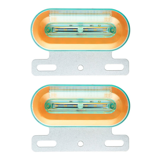 2 PCS 24V 12LED Auto Oval Seitenlampe (gelbes Licht)
