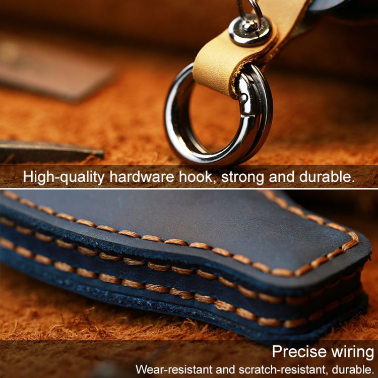 For Mercedes-Benz Old Style Car Cowhide Leather Key Protective Cover Key Case (Brown) by buy2fix