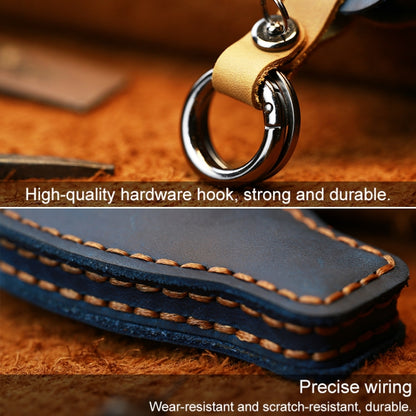 For Mercedes-Benz Old Style Car Cowhide Leather Key Protective Cover Key Case (Brown) by buy2fix