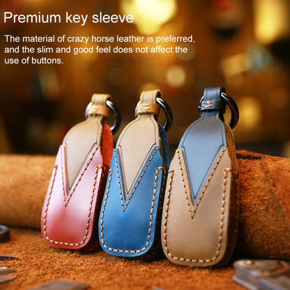 For Mercedes-Benz New Style Car Cowhide Leather Key Protective Cover Key Case (Brown) by buy2fix