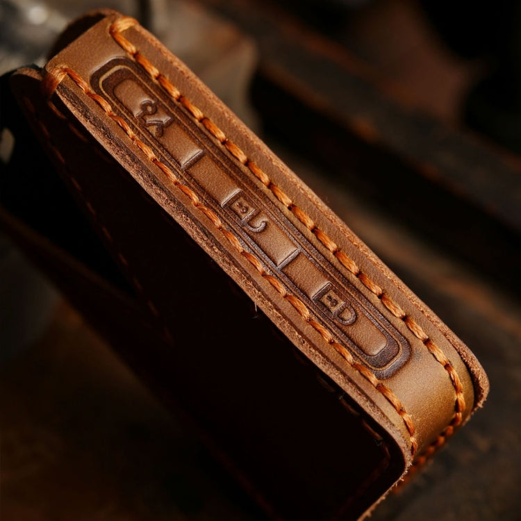 For Volvo Car Cowhide Leather Key Protective Cover Key Case (Blue) by buy2fix