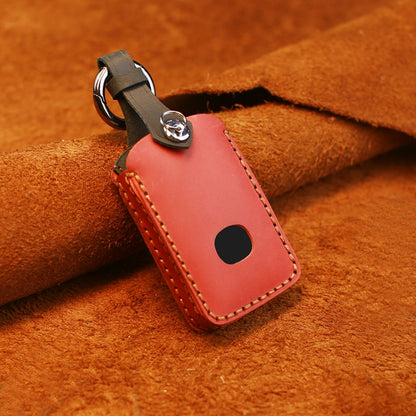 For Mazda New Style Car Cowhide Leather Key Protective Cover Key Case (Red) by buy2fix