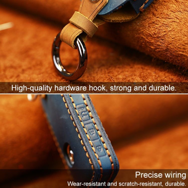 For Mazda New Style Car Cowhide Leather Key Protective Cover Key Case (Red) by buy2fix