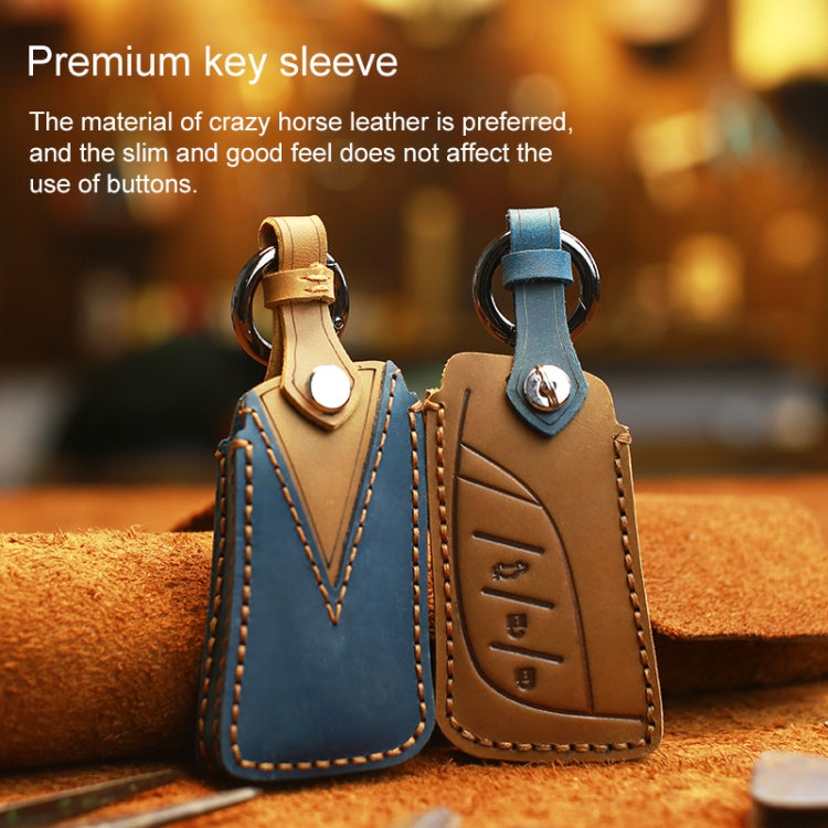 For Lexus New Style Car Cowhide Leather Key Protective Cover Key Case (Blue) by buy2fix