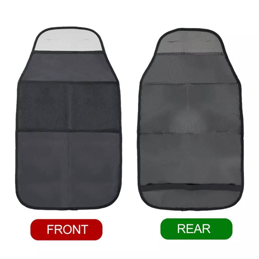 2pcs Car Rear Seat Protection Children Anti-kick Pad with Storage Bags Seat Back Anti-dirty Pad by buy2fix