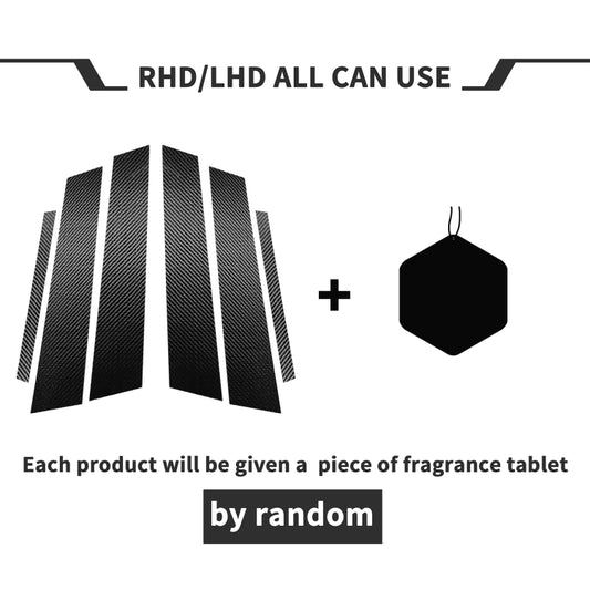 For Alfa Romeo Giulia Carbon Fiber Car B / C / Middle Pillar Door Window Decorative Sticker,Left and Right Drive Universal by buy2fix