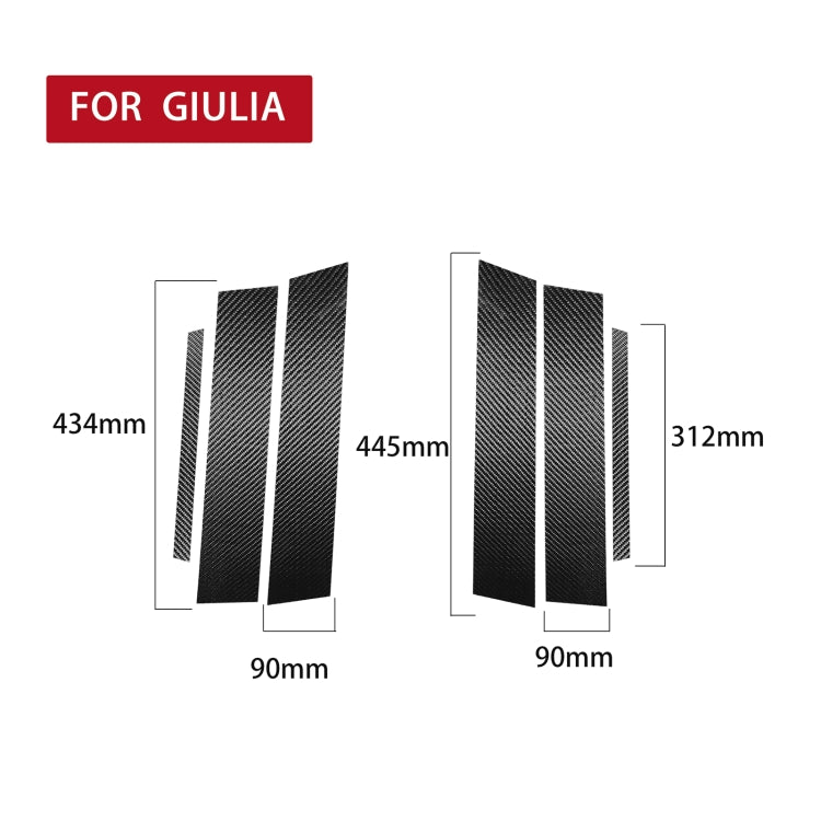 For Alfa Romeo Giulia Carbon Fiber Car B / C / Middle Pillar Door Window Decorative Sticker,Left and Right Drive Universal - In Car by buy2fix | Online Shopping UK | buy2fix