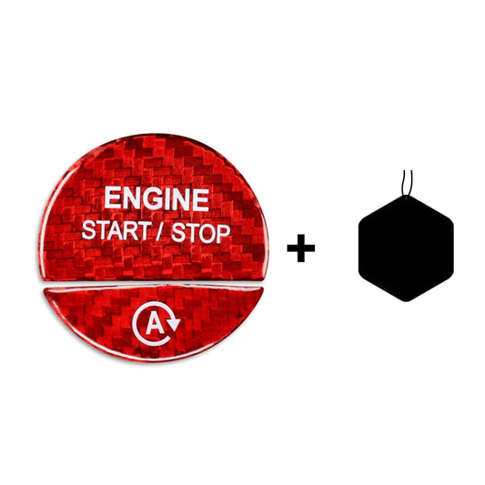 For Mercedes-Benz C/S Class 2022 Style Car Carbon Fiber One-click Start Button Decorative Sticker,Left and Right Drive Universal (Red) by buy2fix