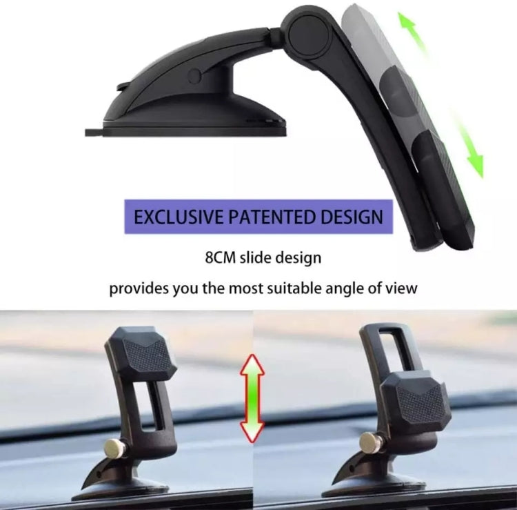 Multifunctional Car Center Console Dashboard Suction Cup Magnetic Phone Holder (Black) - In Car by buy2fix | Online Shopping UK | buy2fix