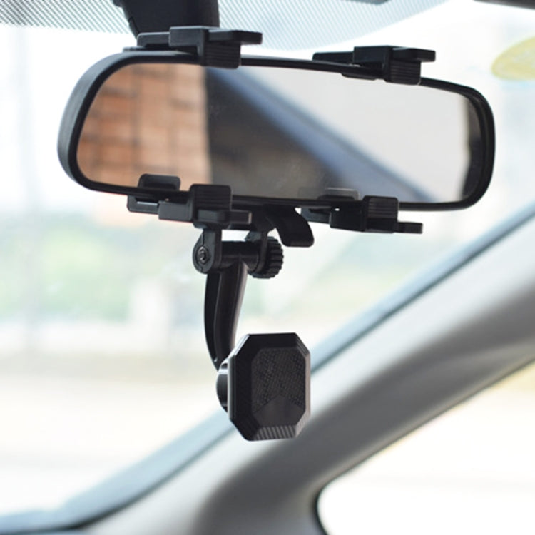 Carbon Fiber Strong Magnet Car Rear Mirror Navigation Phone Holder - In Car by buy2fix | Online Shopping UK | buy2fix