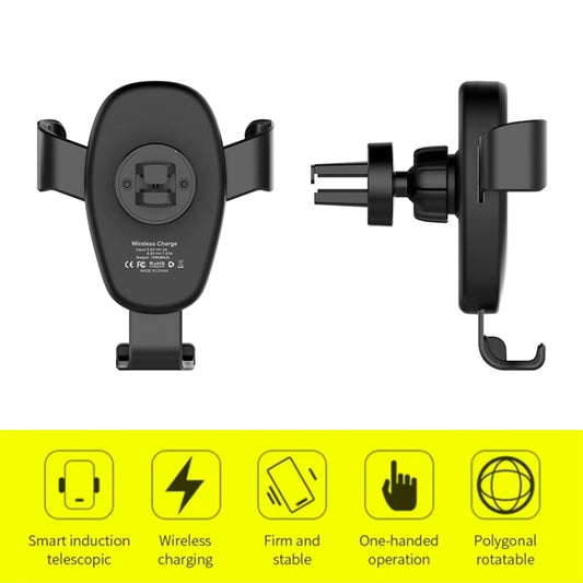 Car Wireless Charger Multifunctional Mobile Phone Wireless Charger Stand (Black) by buy2fix