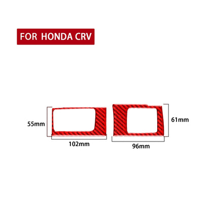 2 PCS Set for Honda CRV 2007-2011 Carbon Fiber Car Central Control Card Box Panel Decorative Sticker, Left Drive (Red) - In Car by buy2fix | Online Shopping UK | buy2fix