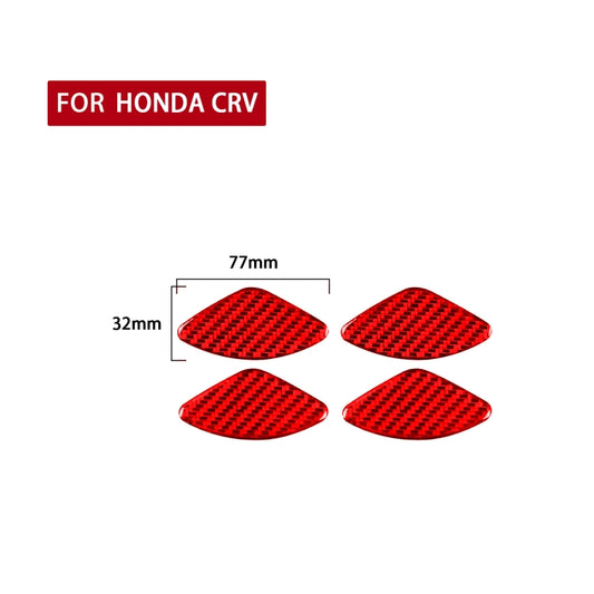 4 PCS Set for Honda CRV 2007-2011 Carbon Fiber Car Inner Door Bowl Patch Decorative Sticker,Left and Right Drive Universal(Red) by buy2fix