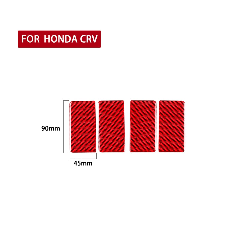 4 PCS Set for Honda CRV 2007-2011 Carbon Fiber Car Inner Armrest Gasket Decorative Sticker,Left and Right Drive Universal (Red) by buy2fix