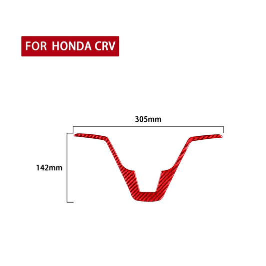For Honda CRV 2007-2011 Carbon Fiber Car Steering Wheel Decorative Sticker, Left Drive (Red) by buy2fix
