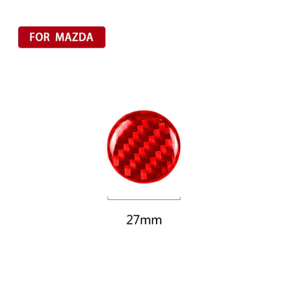 Car Carbon Fiber Multimedia Buttons Decorative Sticker for Mazda 3 / 6 / CX-9 / CX-5, Left and Right Drive (Red) - In Car by buy2fix | Online Shopping UK | buy2fix