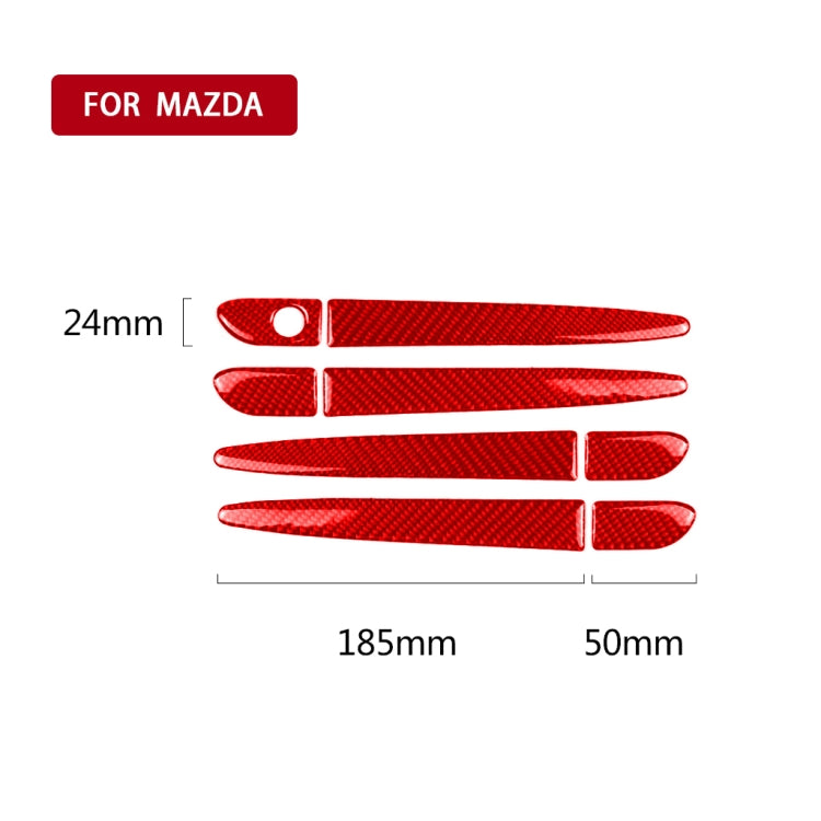 Car Carbon Fiber without Hole Outside Door Handle Decorative Sticker for Mazda CX-5 2017-2018, Right Drive (Red) - In Car by buy2fix | Online Shopping UK | buy2fix