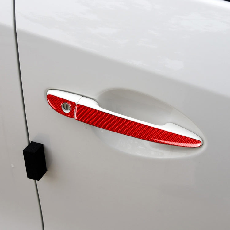 Car Carbon Fiber without Hole Outside Door Handle Decorative Sticker for Mazda CX-5 2017-2018, Right Drive (Red) - In Car by buy2fix | Online Shopping UK | buy2fix