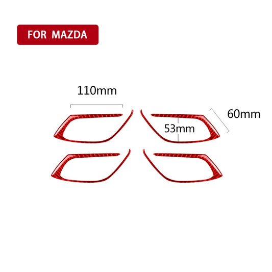 Car Carbon Fiber Inside Door Handle Decorative Sticker for Mazda CX-5 2017-2018, Left and Right Drive (Red) by buy2fix