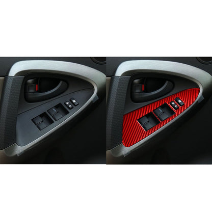 Car Carbon Fiber Window Glass Lift Panel Decorative Sticker for Toyota RAV4 2006-2013, Left Drive (Red) - In Car by buy2fix | Online Shopping UK | buy2fix