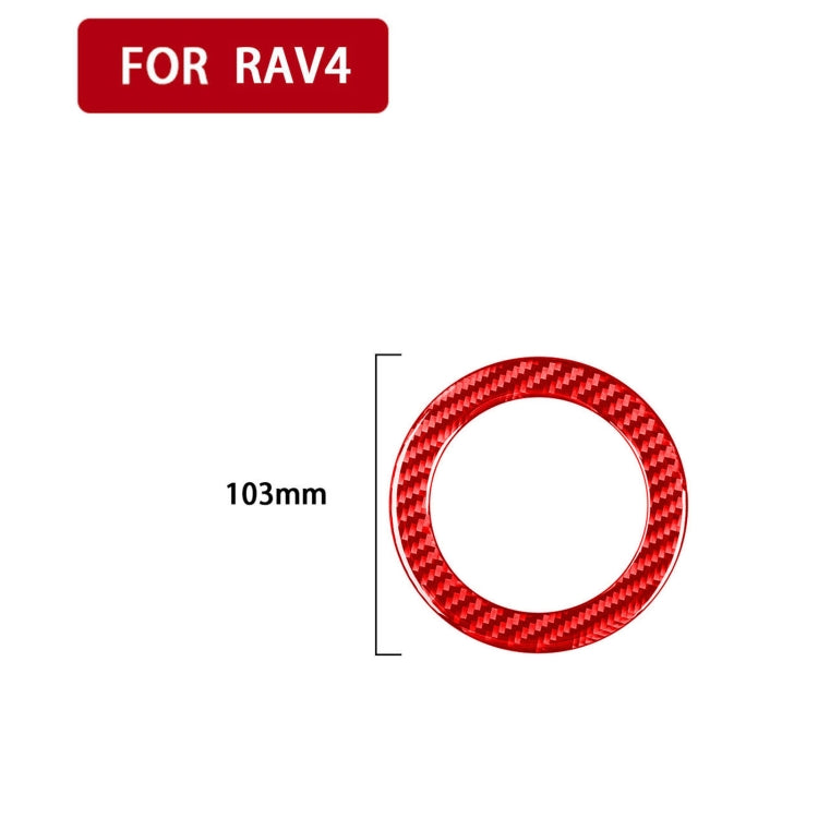 Car Carbon Fiber Steering Wheel Decorative Sticker for Toyota RAV4 2006-2013, Left and Right Drive (Red) - In Car by buy2fix | Online Shopping UK | buy2fix