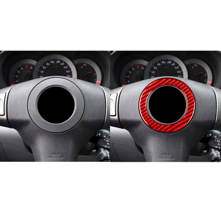 Car Carbon Fiber Steering Wheel Decorative Sticker for Toyota RAV4 2006-2013, Left and Right Drive (Red) - In Car by buy2fix | Online Shopping UK | buy2fix