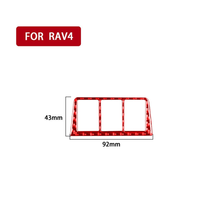 Car Carbon Fiber Headlight Switch Frame Decorative Sticker for Toyota RAV4 2006-2013, Left and Right Drive (Red) - In Car by buy2fix | Online Shopping UK | buy2fix