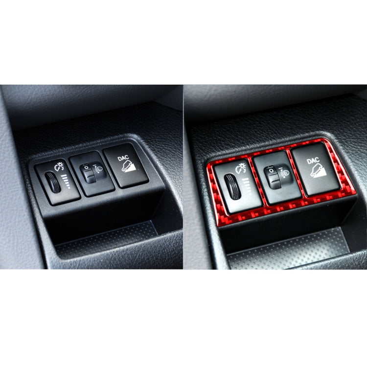 Car Carbon Fiber Headlight Switch Frame Decorative Sticker for Toyota RAV4 2006-2013, Left and Right Drive (Red) - In Car by buy2fix | Online Shopping UK | buy2fix