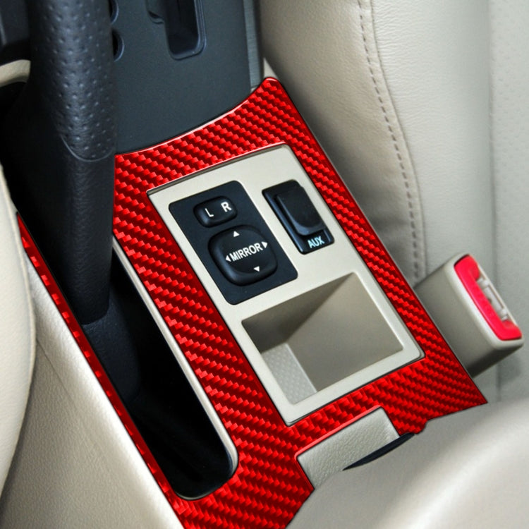 Car Carbon Fiber Handbrake Panel Decorative Sticker for Toyota RAV4 2006-2013, Left Drive (Red) - In Car by buy2fix | Online Shopping UK | buy2fix