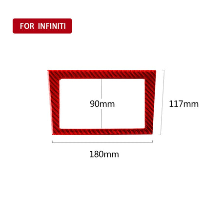 Car Carbon Fiber Navigation Frame Decorative Sticker for Infiniti Q50 2014-2020, Left and Right Drive(Red) - In Car by buy2fix | Online Shopping UK | buy2fix