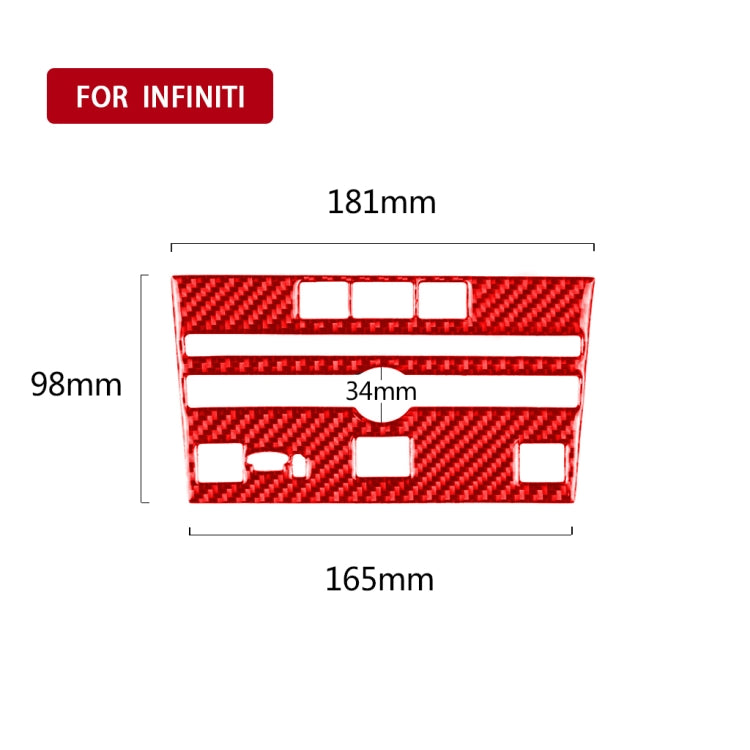 Car Carbon Fiber A Style CD Console Panel Decorative Sticker for Infiniti Q50 2014-2020, Left Drive(Red) - In Car by buy2fix | Online Shopping UK | buy2fix