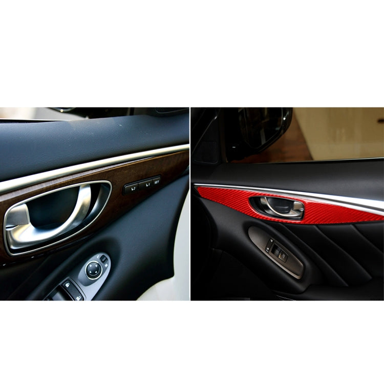 Car Carbon Fiber A Style Door Handle Panel Decorative Sticker for Infiniti Q50 2014-2020, Left and Right Drive(Red) - In Car by buy2fix | Online Shopping UK | buy2fix