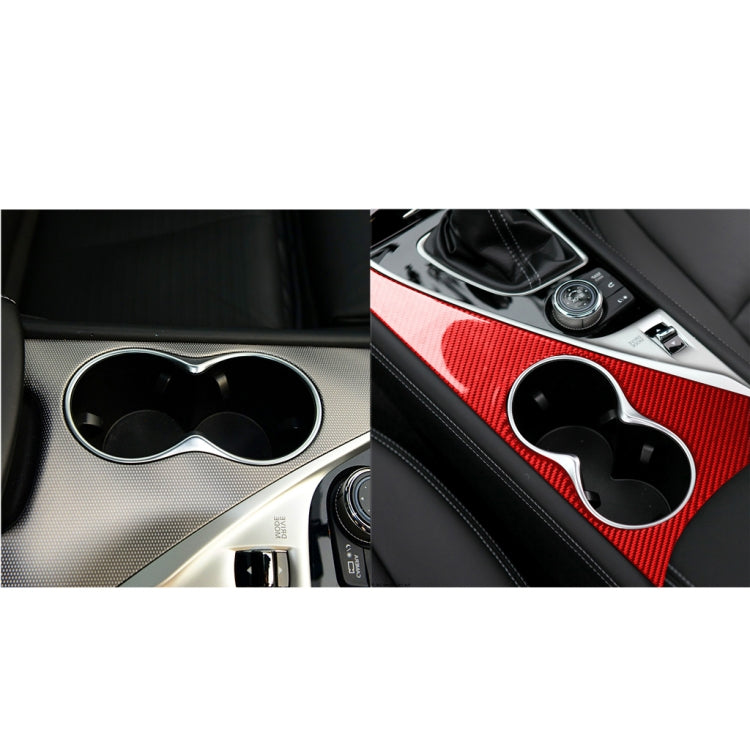 Car Carbon Fiber Water Cup Holder Panel Decorative Sticker for Infiniti Q50 2014-2020, Right Drive(Red) - In Car by buy2fix | Online Shopping UK | buy2fix