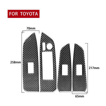 Car Carbon Fiber Window Glass Lift Decorative Sticker for Toyota Highlander 2014-2019, Left Drive - In Car by buy2fix | Online Shopping UK | buy2fix