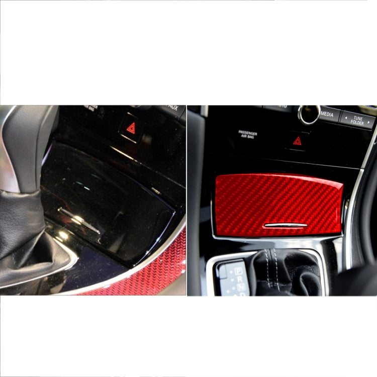 Car Carbon Fiber Gear Panel Ashtray Decorative Sticker for Infiniti Q50 2014-2020, Left and Right Drive (Red) by buy2fix